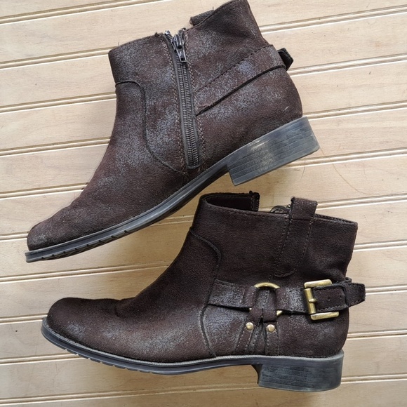 Aerosoles Sweet Ride Women's Brown Faux Suede Harness Side Chelsea Ankle Boots. - Picture 8 of 9